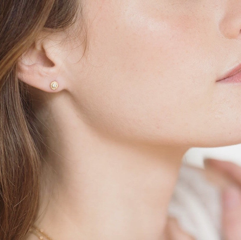 boucles clothilde puces plaquées or petit zircon
