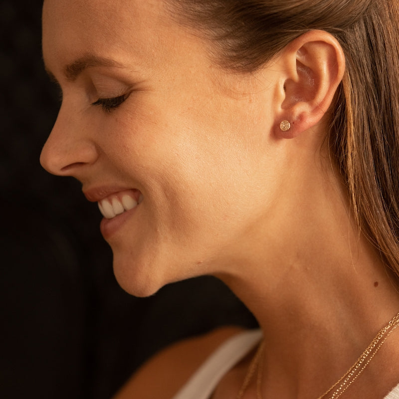 Boucle oreille plaque or alba unite