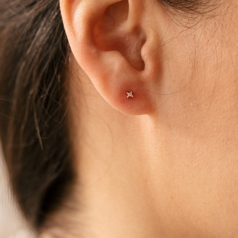 Boucle oreille plaque or lilou unite