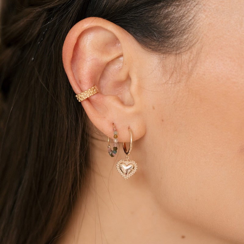 Boucle oreille plaque or muriel tourmaline