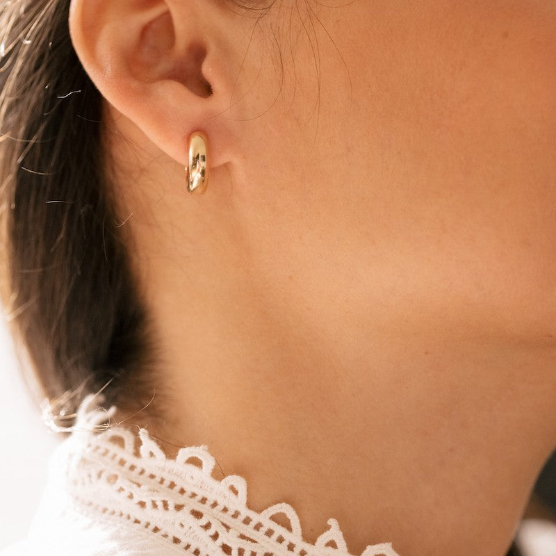 Boucle oreille plaque or zadig petit modele