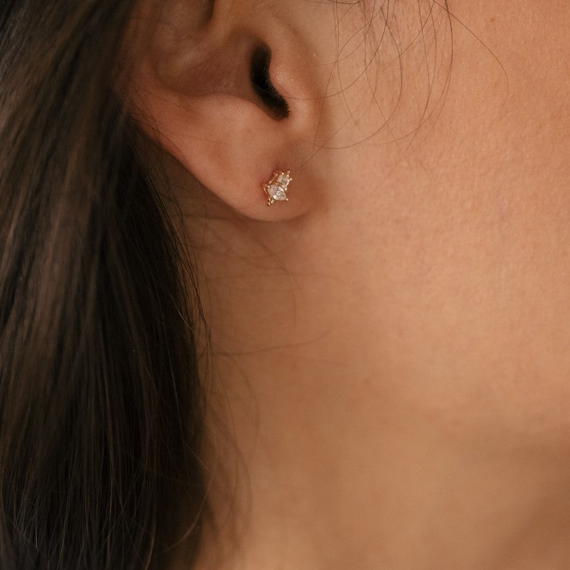 Boucle oreille plaque or cressida unite