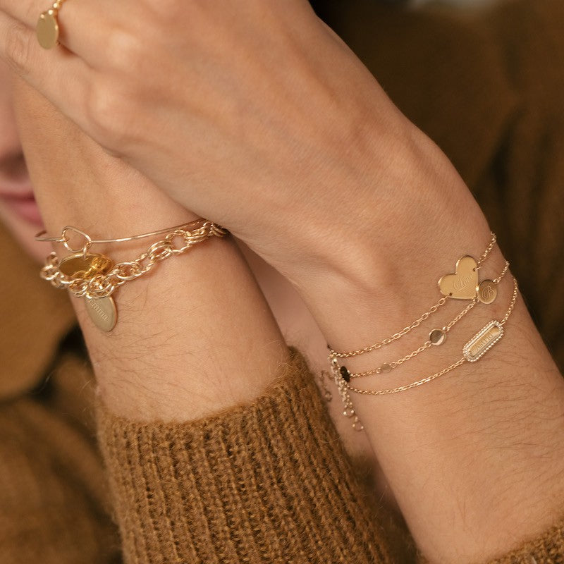 Bracelet plaque or barbara personnalisable