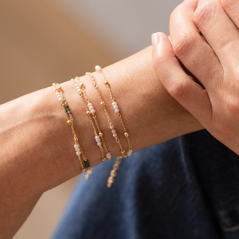 Bracelet plaque or achille vieux rose