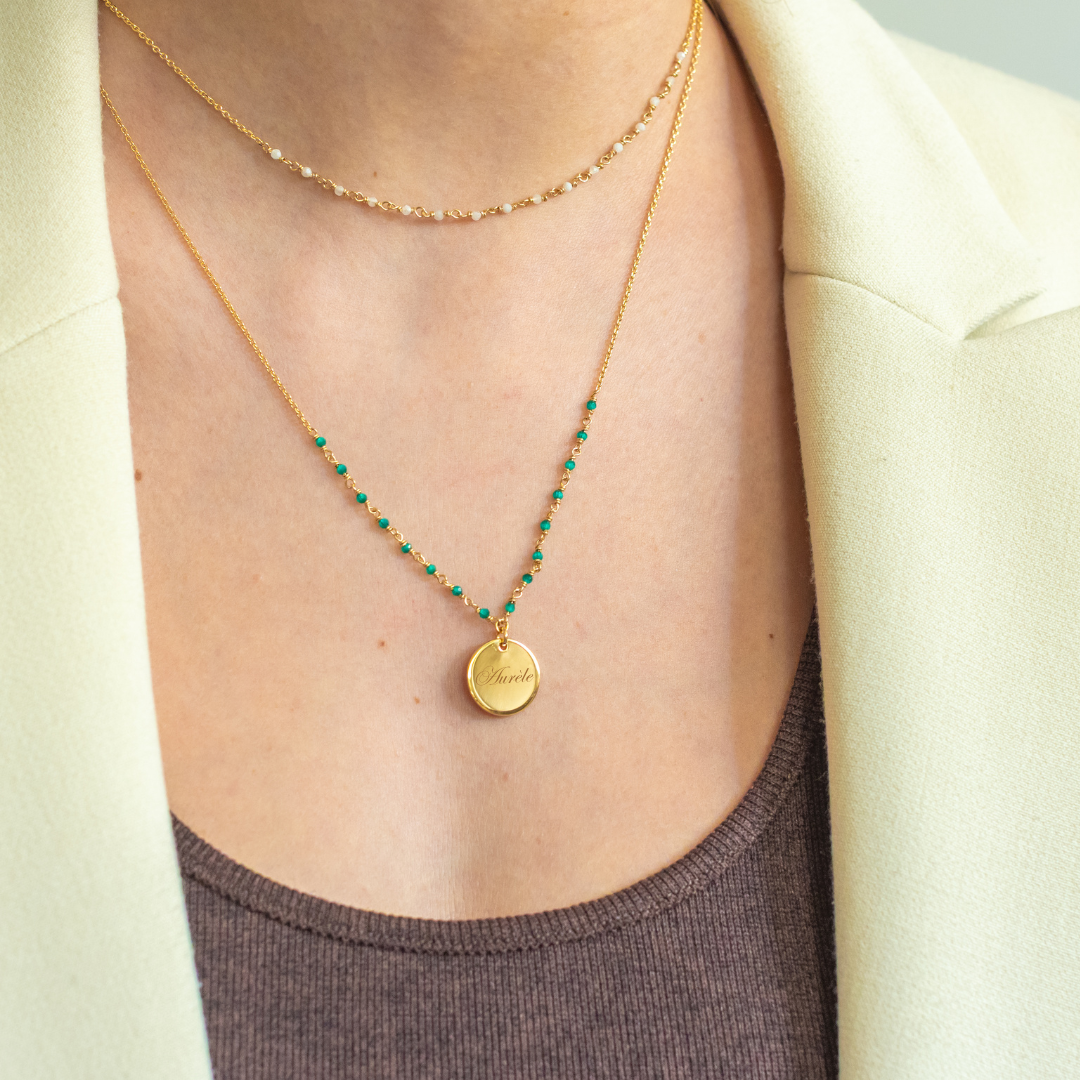 Collier Capucine - Vert - Personnalisable