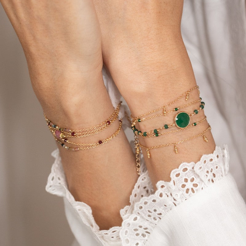 Bracelet plaque or nora vert