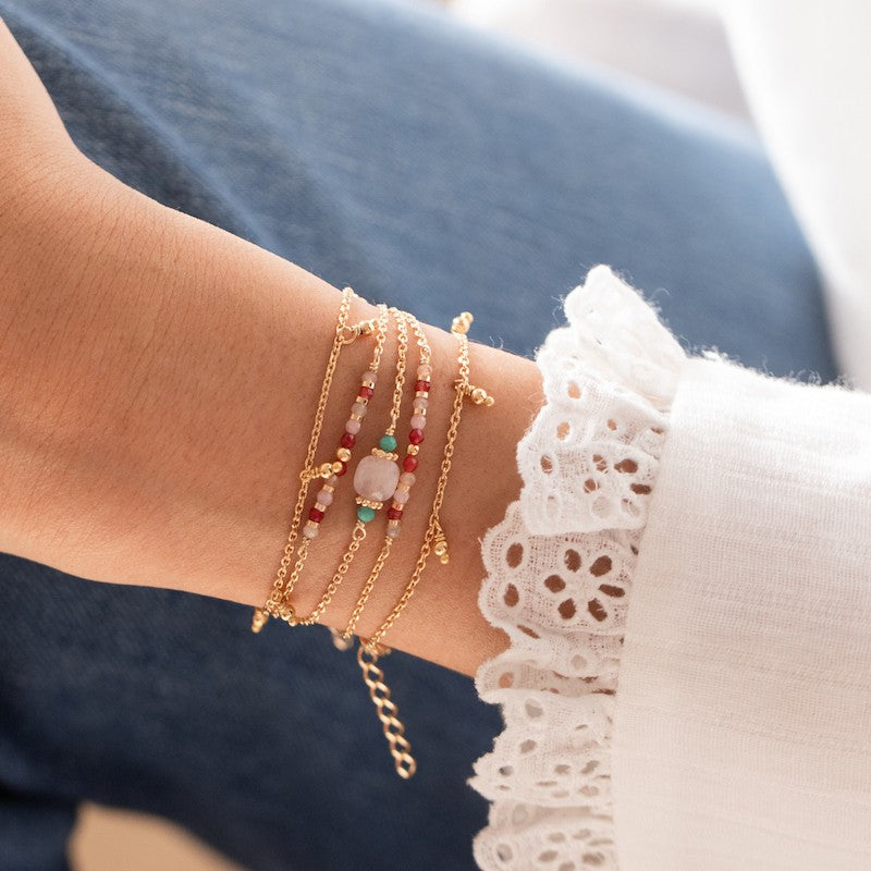 Bracelet plaque or noa rose pale