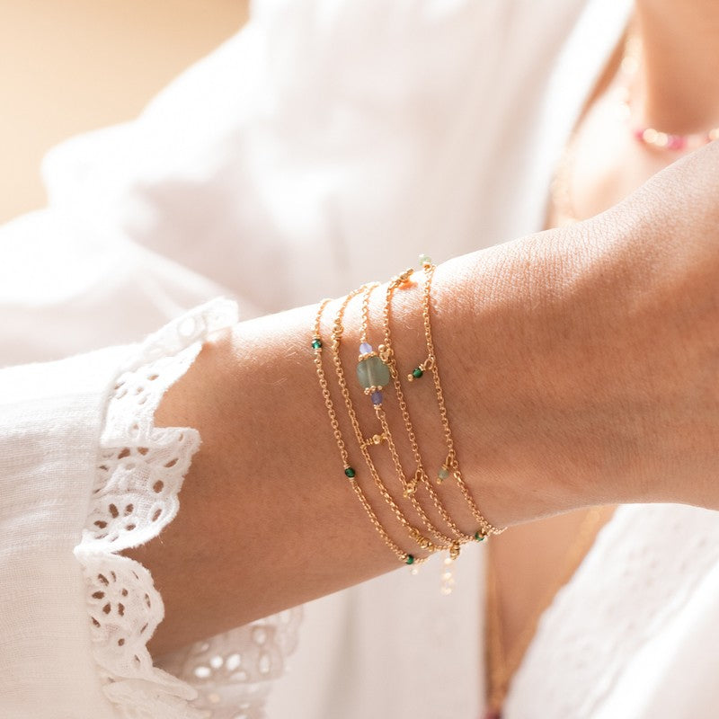 Bracelet plaque or marco vert