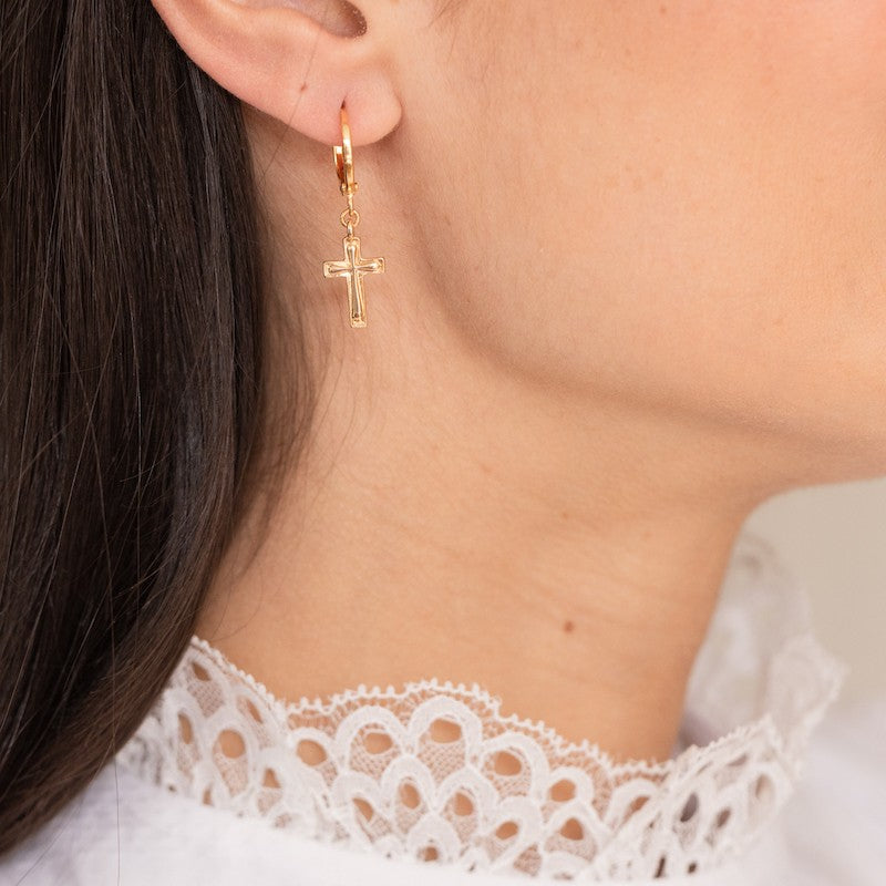 Boucle oreille plaque or elvire