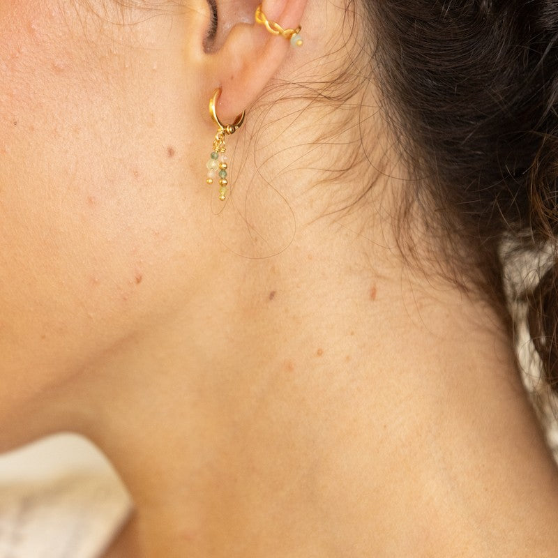 Boucle oreille plaque or suzanne olive unite