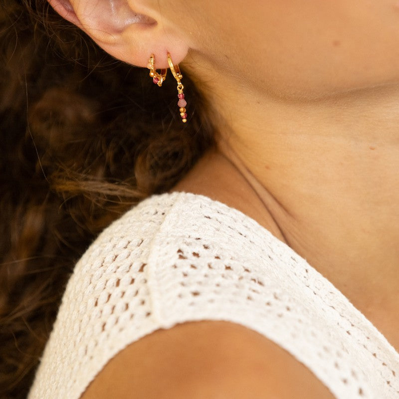 Boucle oreille plaque suzanne pomelo unite