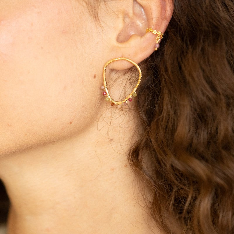 Boucles oreilles plaque mahaut agrumes