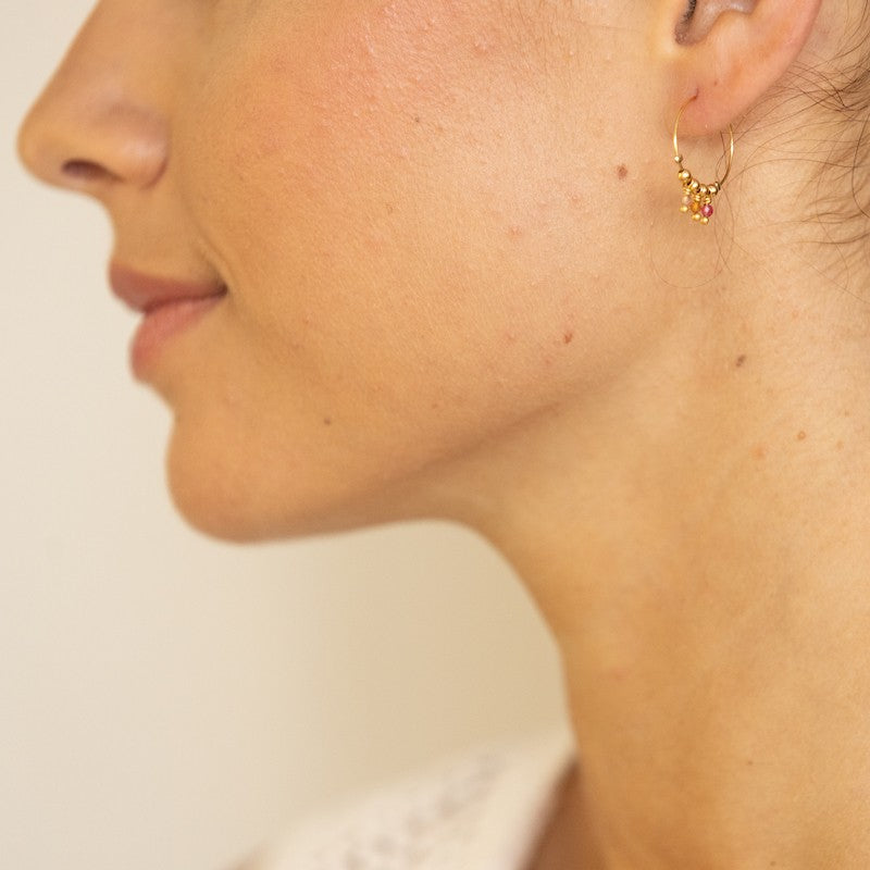 Boucles oreilles plaque or eliette pomelo