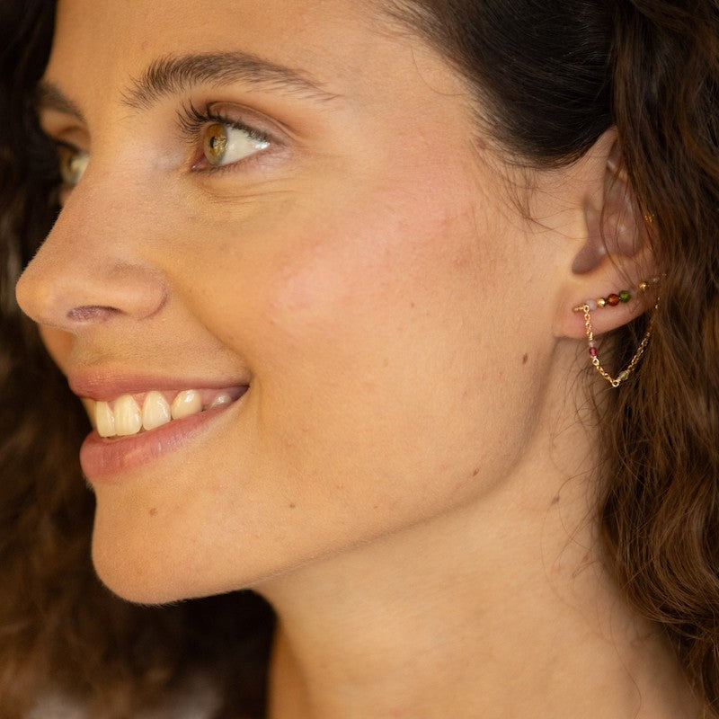 Boucles oreilles plaque or leonide