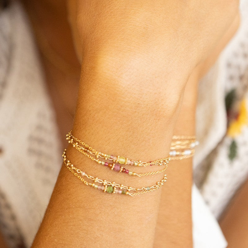 Bracelet plaque or morgane pomelo