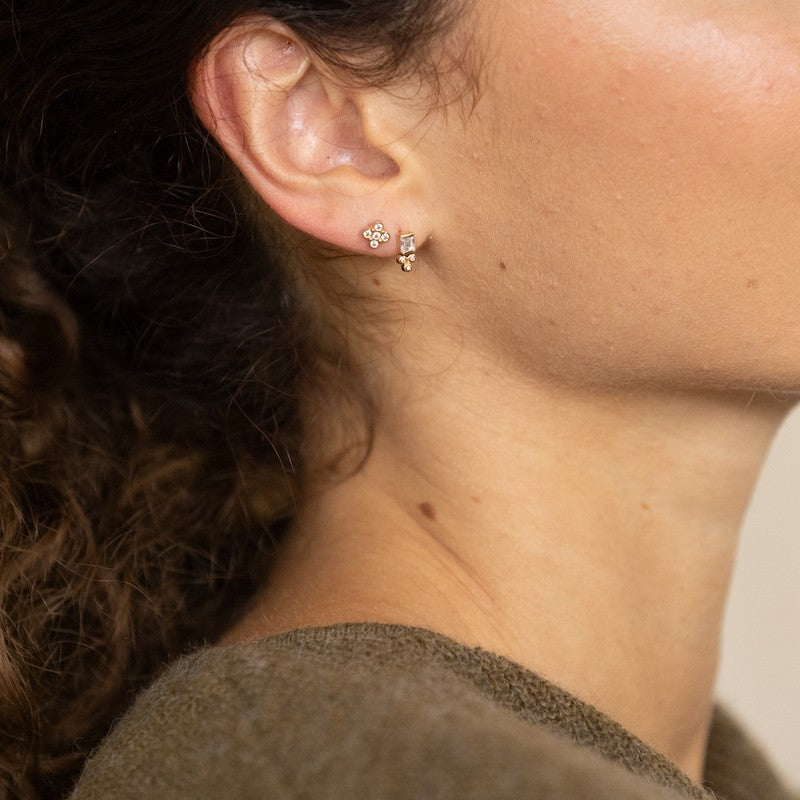 Boucle oreille plaque or calyce unite