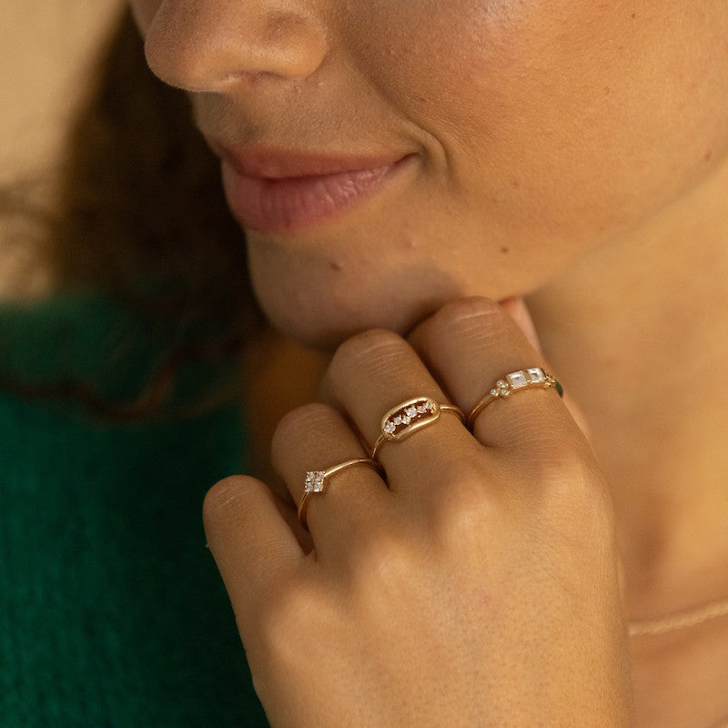 Bague plaque or calyce