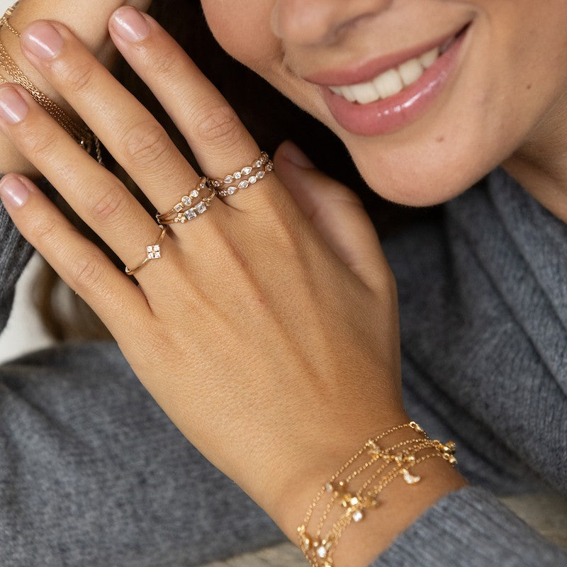 Bague plaque or sylvia