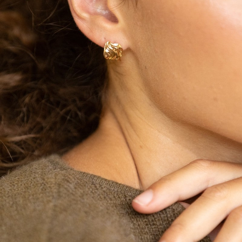 Boucles oreilles plaque or theodore