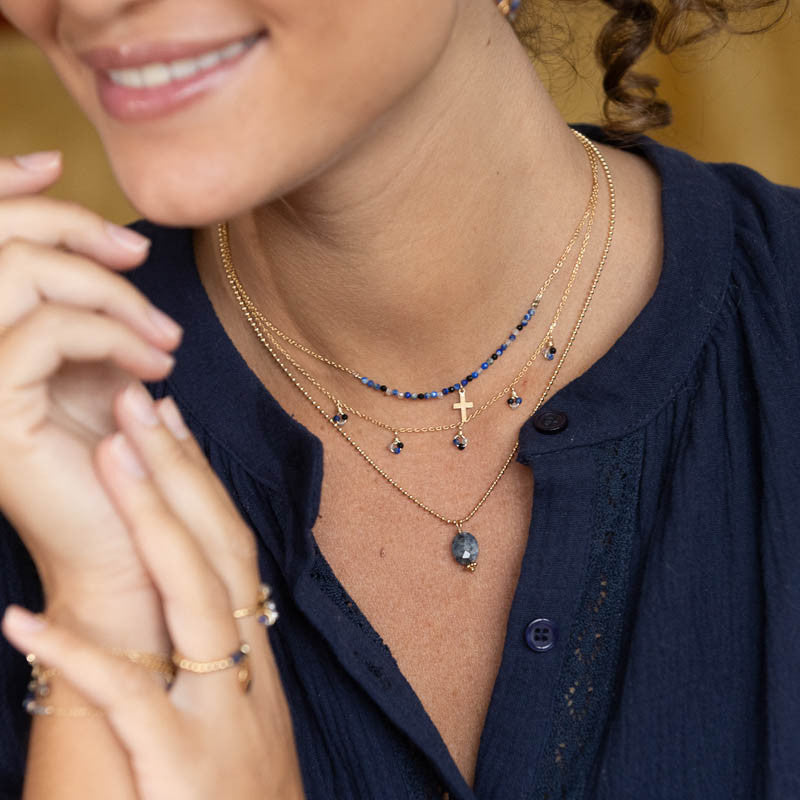 Collier plaque or pascale crepuscule
