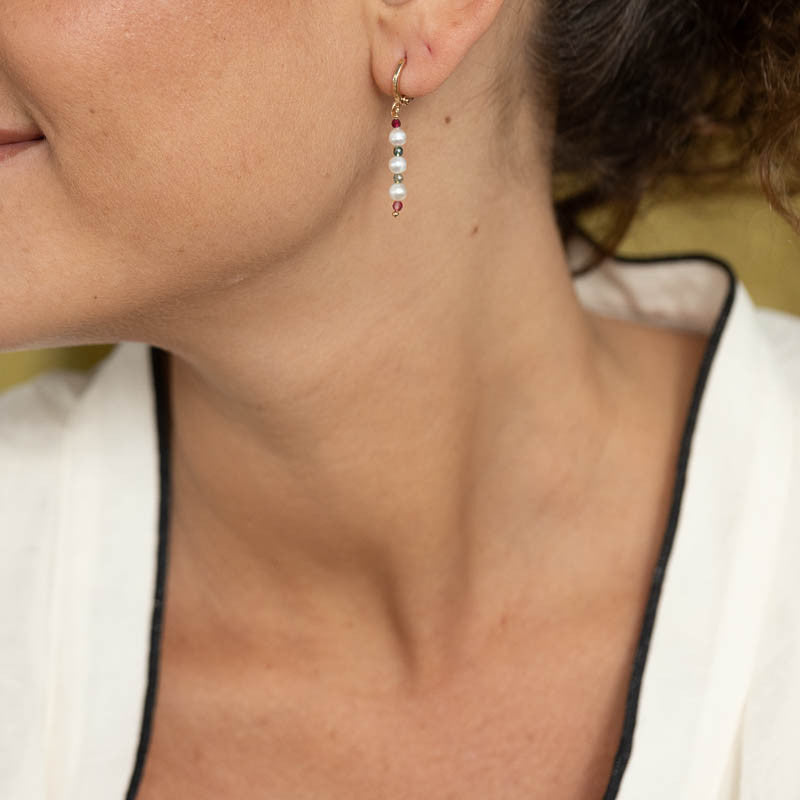 Boucle oreille plaque or elisa tourmaline unite