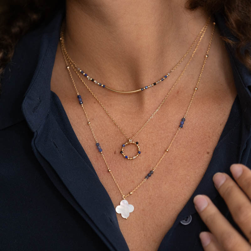 Collier plaque or orphee crepuscule