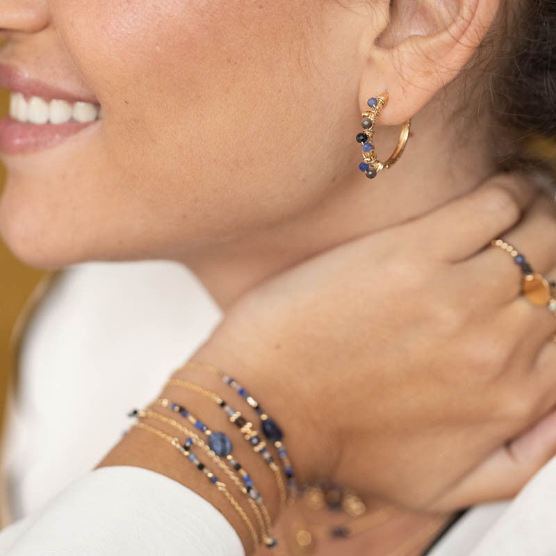 Boucles oreilles plaque or marina grand modele crepuscule