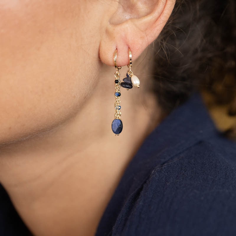 Boucles oreilles plaque or olivia crepuscule