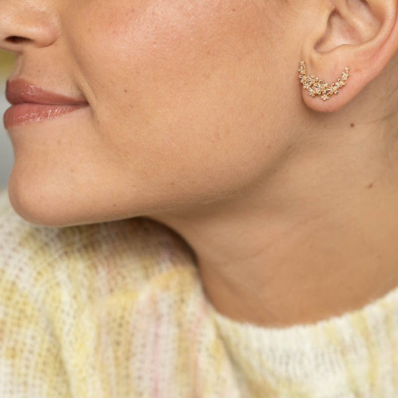 Boucles oreilles plaque or martine