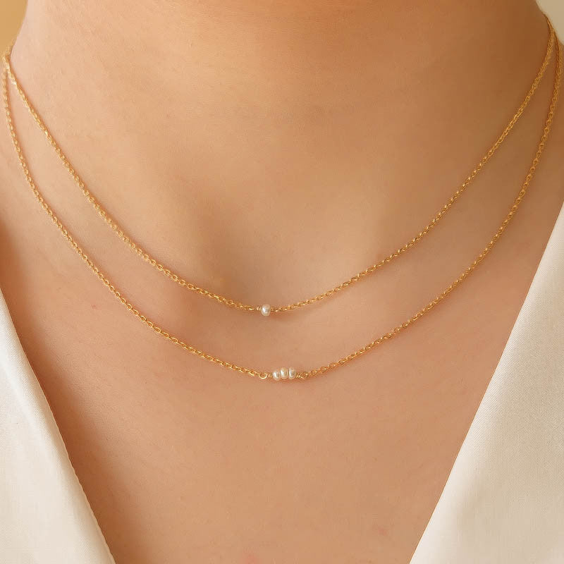 collier mathilde plaqué or perle d'eau douce
