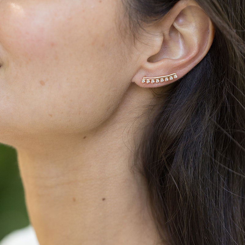 Boucles oreilles plaque or ysee empierrees