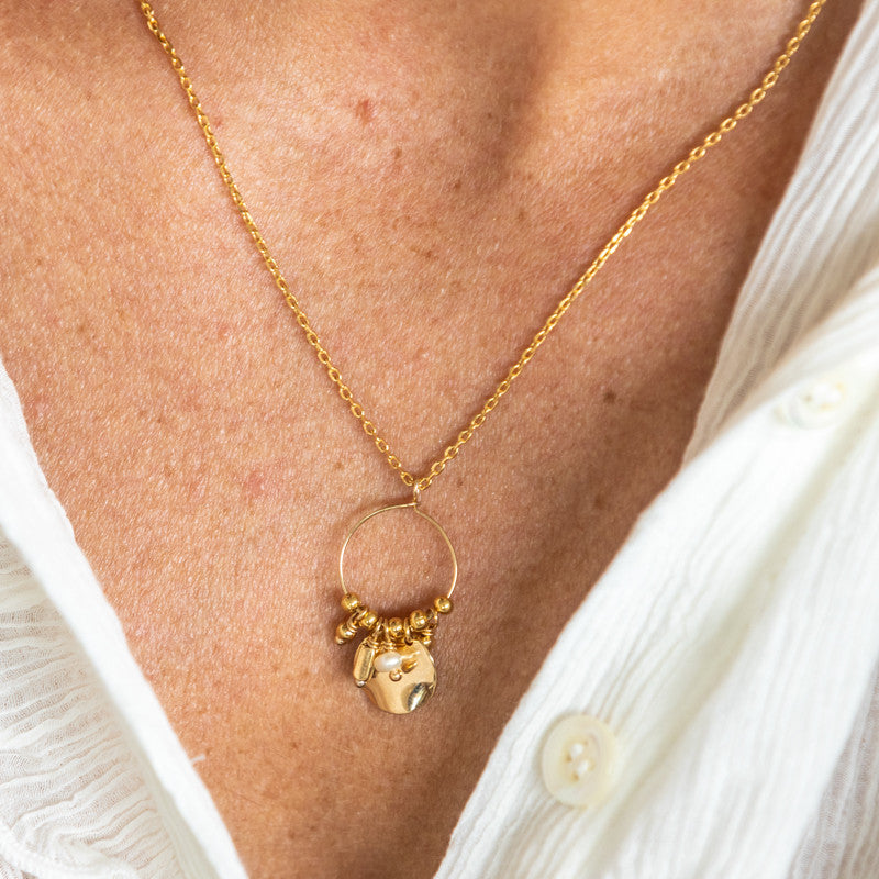 Collier plaque or poppy petit modele