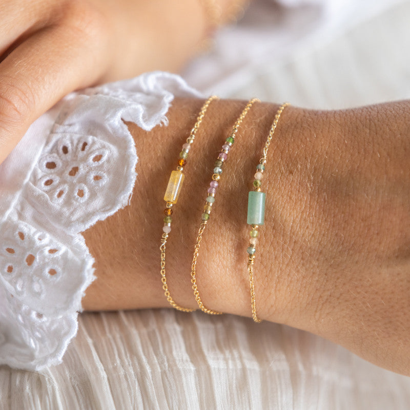 Bracelet plaque or angelique olive