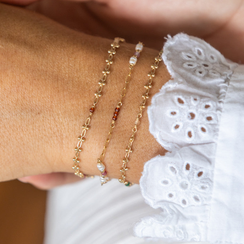 Bracelet plaque or morgane pomelo