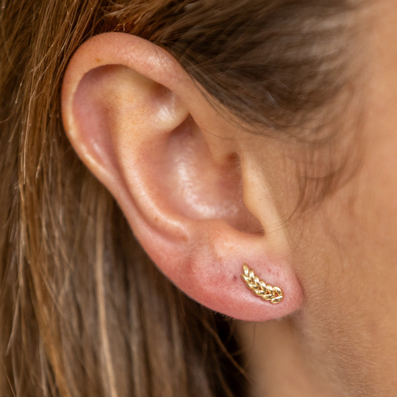 boucles Lena puces plaqué or épis