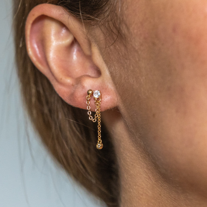 Boucle oreille plaque or fanny unite