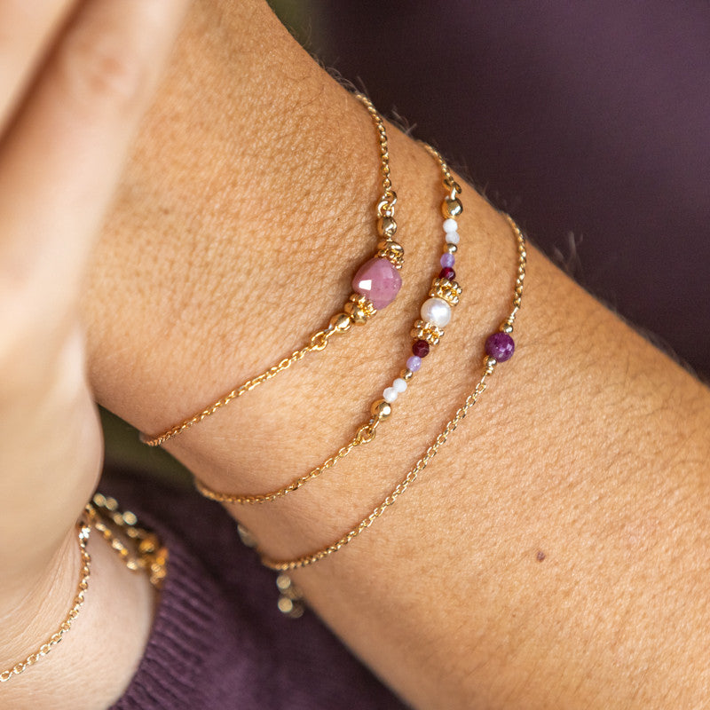 Bracelet plaque or perceval violet