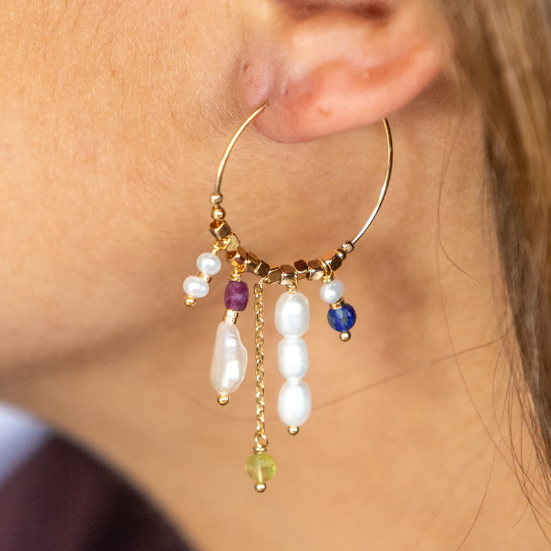 Boucles oreilles plaque or nathalie