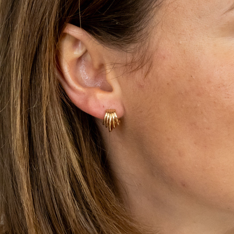 Boucles oreilles plaque or francois