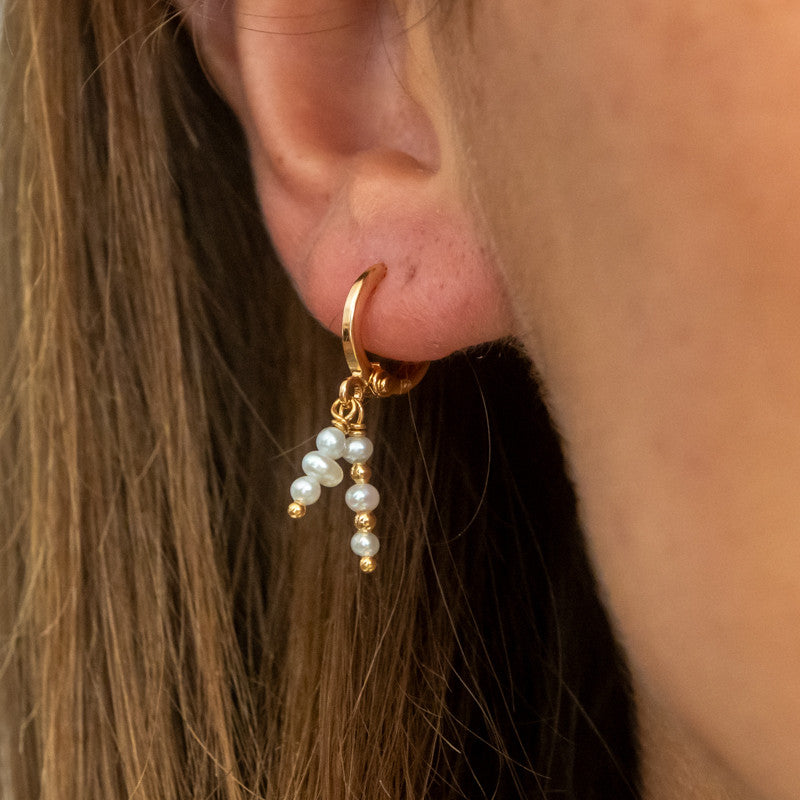 Boucle oreille plaque or suzanne blanc unite