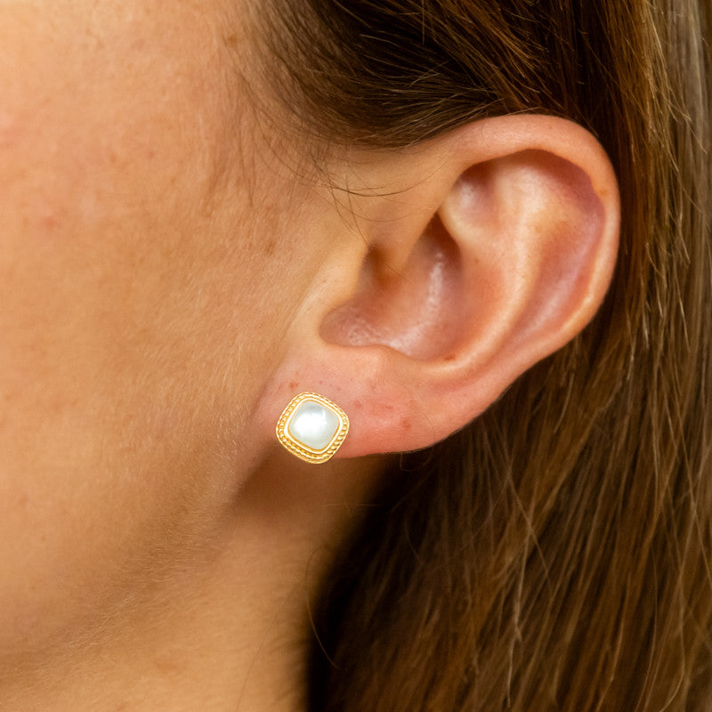 Boucles oreilles plaque or gena