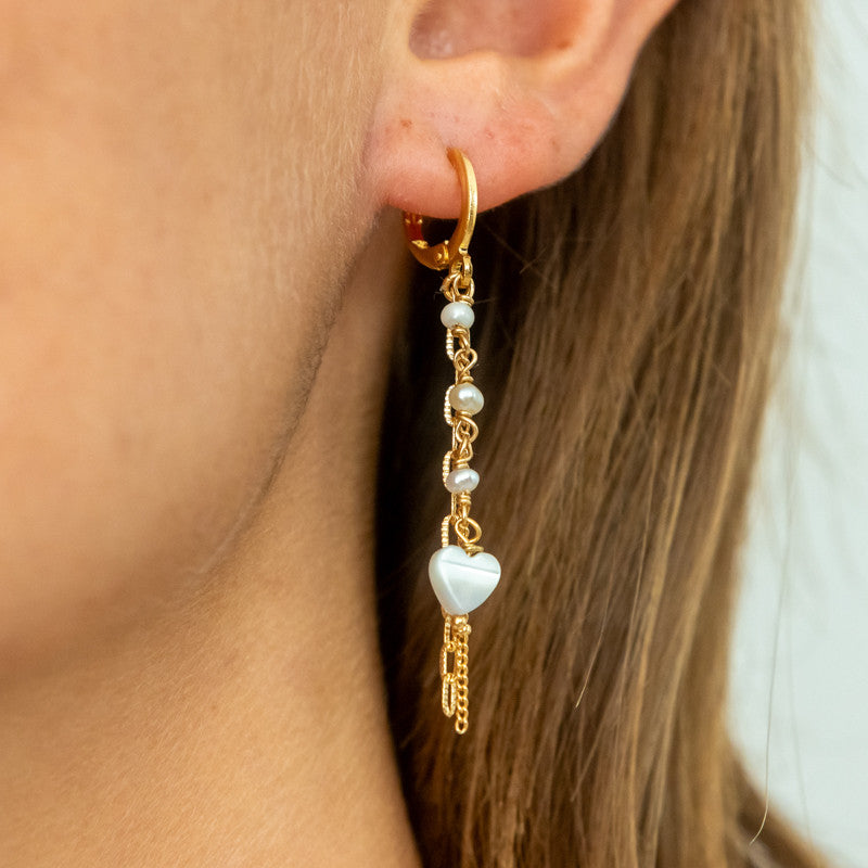 Boucles oreilles plaque or damas