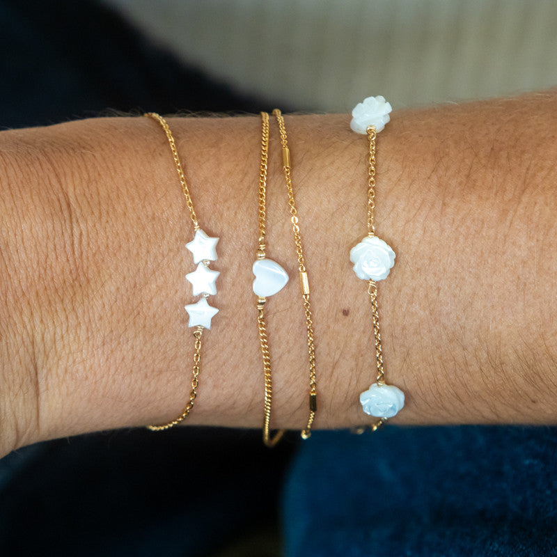 Bracelet plaque or rosy