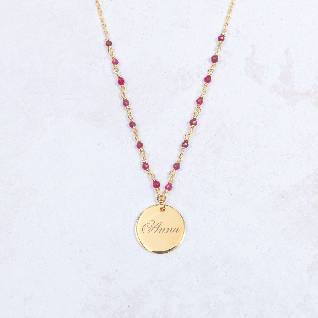 Collier Capucine - Prune - Personnalisable