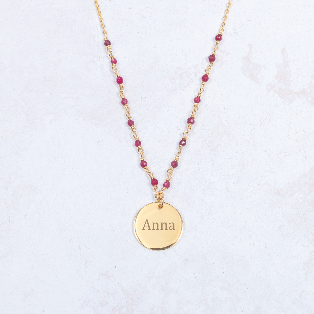 Collier Capucine - Prune - Personnalisable