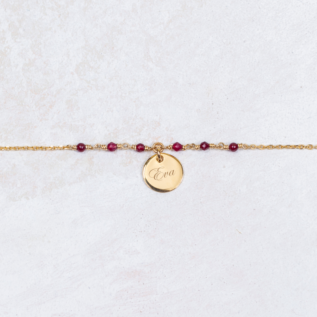 Bracelet Capucine - Prune - Personnalisable