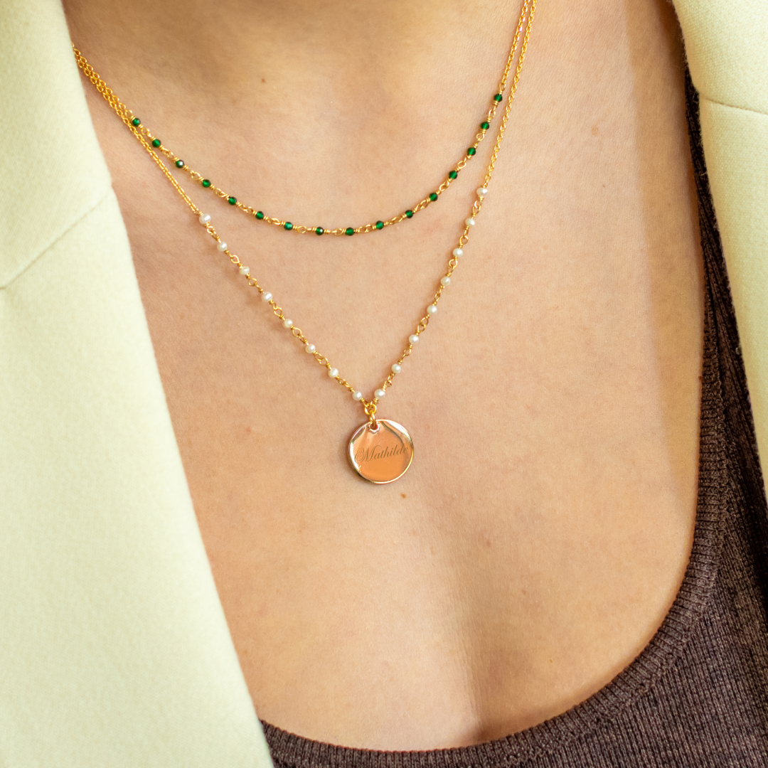 Collier Capucine- Blanc - Personnalisable