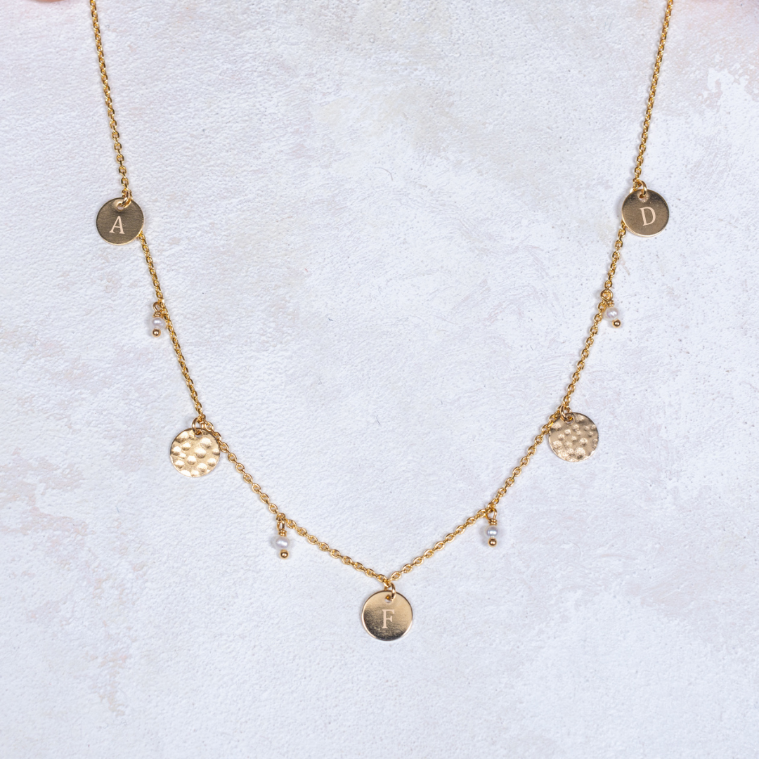 Célia Necklace - Hammered - Personalized