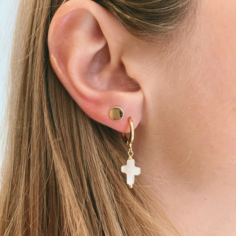 boucles bianca puces rondes plaquées or