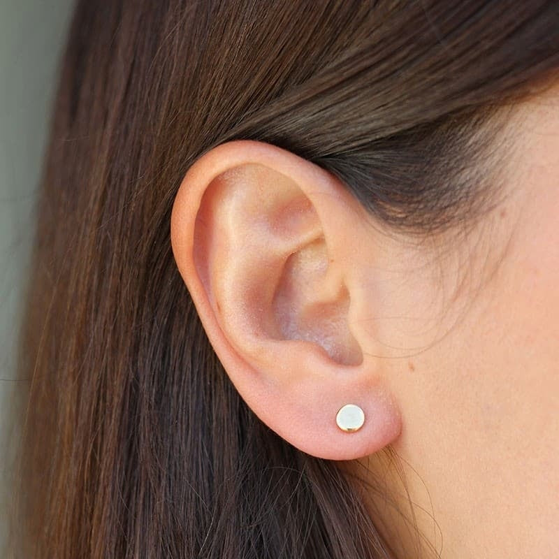 boucles bianca puces rondes plaquées or